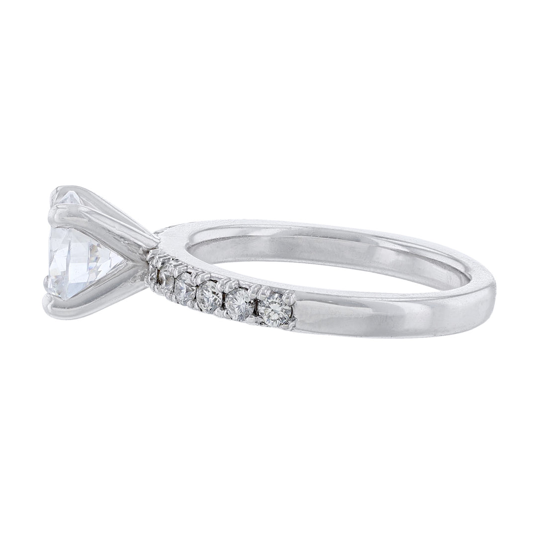Round Diamond Accent Engagement Ring