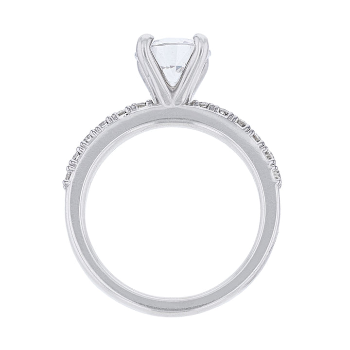 Round Diamond Accent Engagement Ring