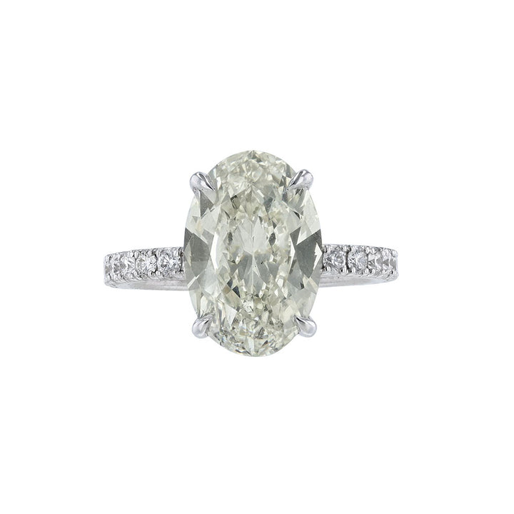 14K White Gold Oval Cut Diamond Ring