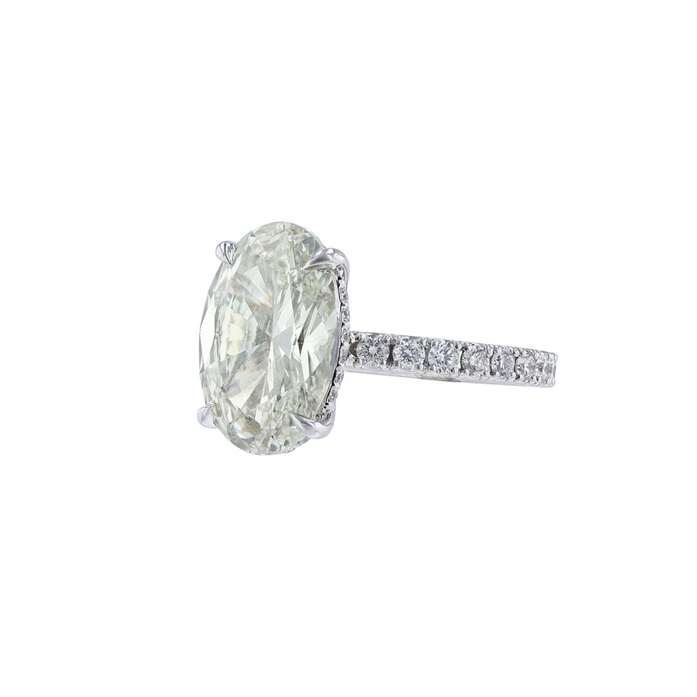 14K White Gold Oval Cut Diamond Ring