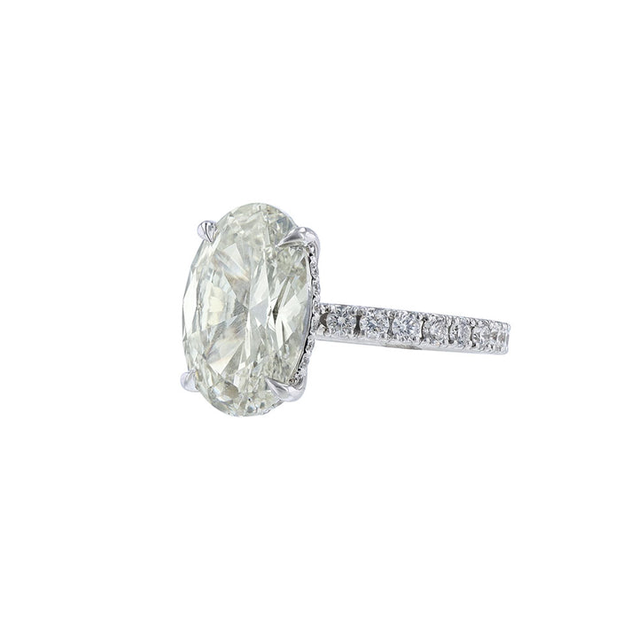 14K White Gold Oval Cut Diamond Ring