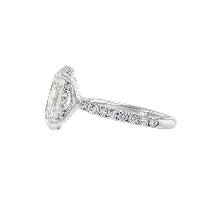 14K White Gold Oval Cut Diamond Ring