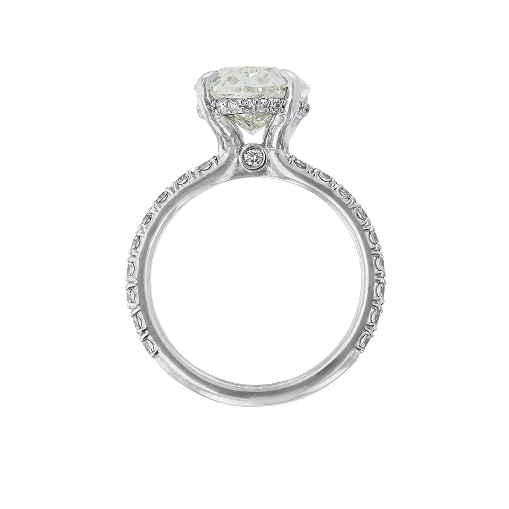 14K White Gold Oval Cut Diamond Ring