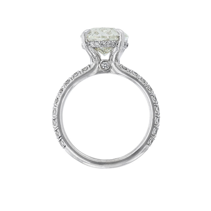 14K White Gold Oval Cut Diamond Ring