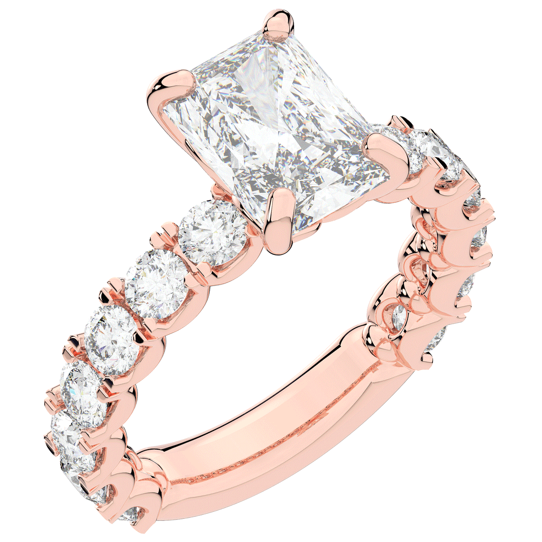 4.35CT.TW RADIANT LAB DIAMOND ENGAGEMENT RING - Nazarelle