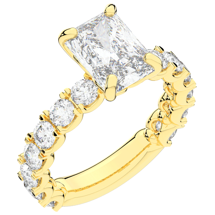 4.35CT.TW RADIANT LAB DIAMOND ENGAGEMENT RING - Nazarelle