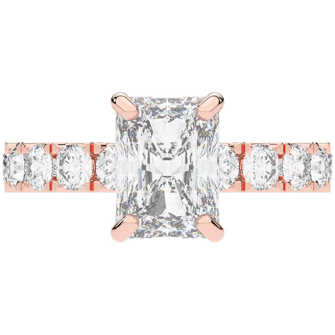 4.35CT.TW RADIANT LAB DIAMOND ENGAGEMENT RING - Nazarelle