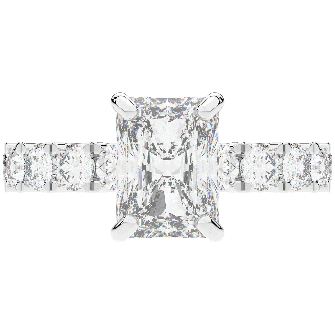 4.35CT.TW RADIANT LAB DIAMOND ENGAGEMENT RING - Nazarelle