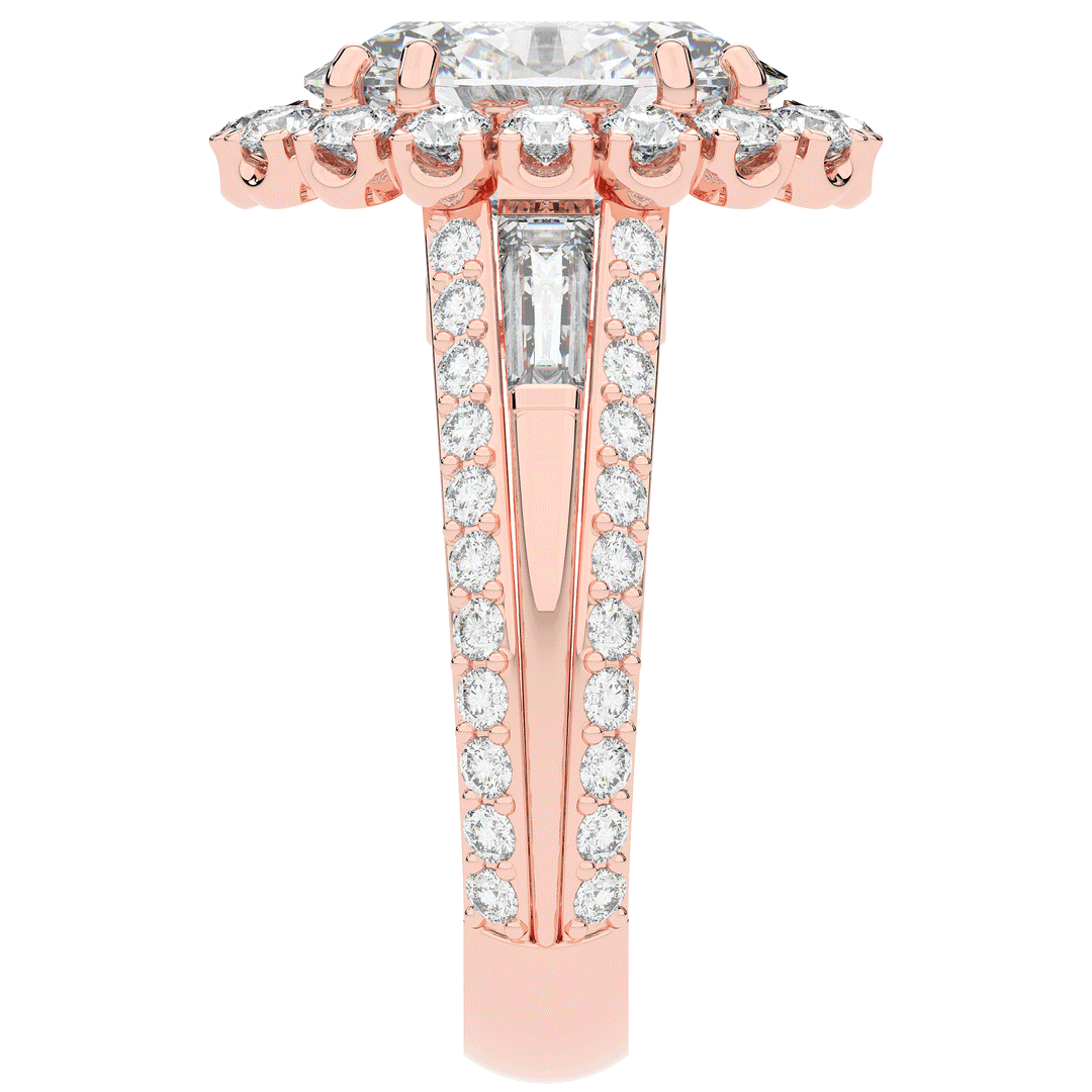 5.75CT.TW OVAL LAB DIAMOND HALO ENGAGEMENT RING - Nazarelle