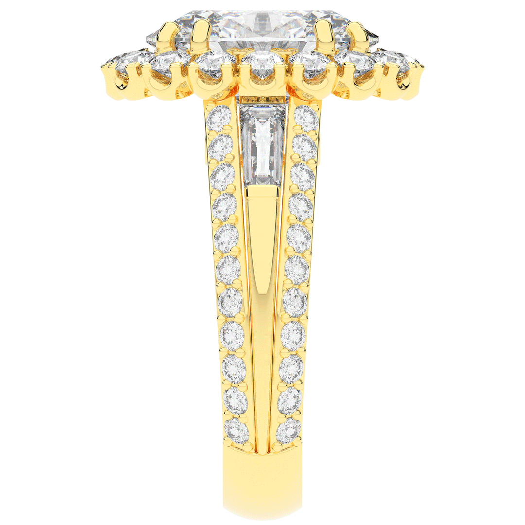 5.75CT.TW OVAL LAB DIAMOND HALO ENGAGEMENT RING - Nazarelle