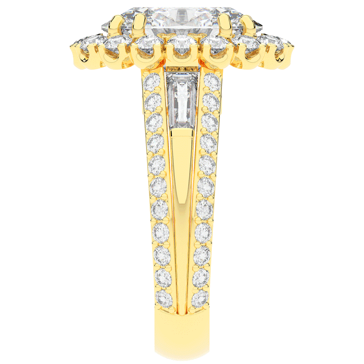 5.75CT.TW OVAL LAB DIAMOND HALO ENGAGEMENT RING - Nazarelle
