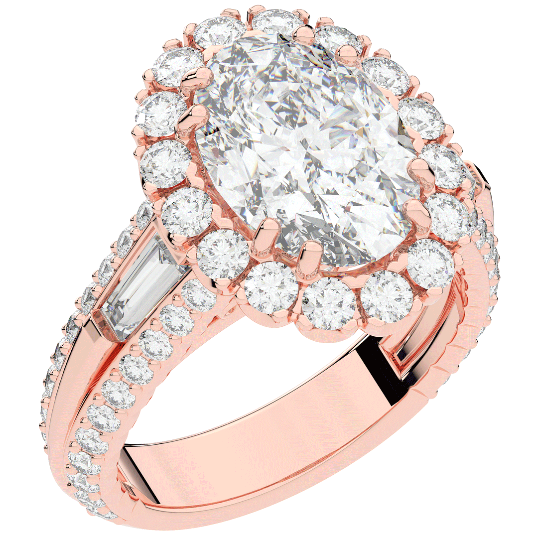 5.75CT.TW OVAL LAB DIAMOND HALO ENGAGEMENT RING - Nazarelle