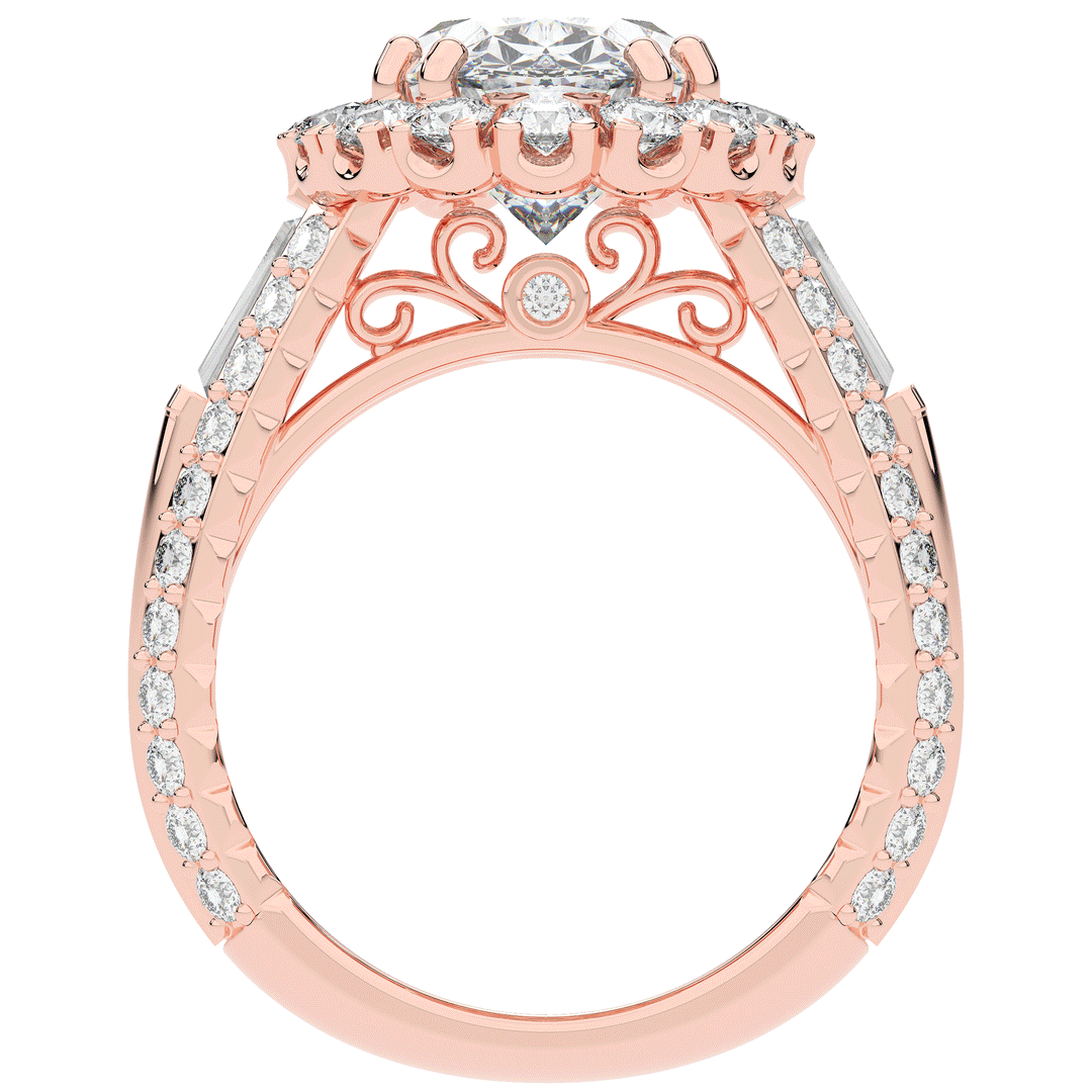 5.75CT.TW OVAL LAB DIAMOND HALO ENGAGEMENT RING - Nazarelle