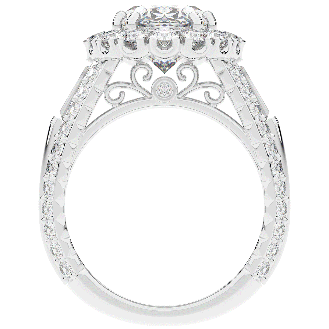 5.75CT.TW OVAL LAB DIAMOND HALO ENGAGEMENT RING - Nazarelle