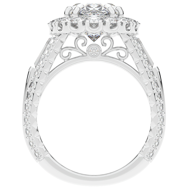 5.75CT.TW OVAL LAB DIAMOND HALO ENGAGEMENT RING - Nazarelle
