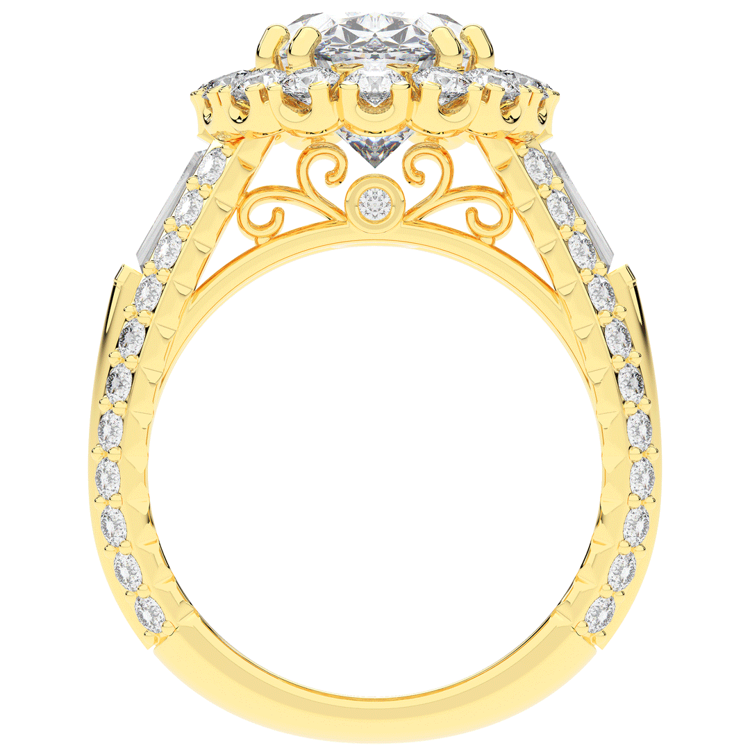 5.75CT.TW OVAL LAB DIAMOND HALO ENGAGEMENT RING - Nazarelle