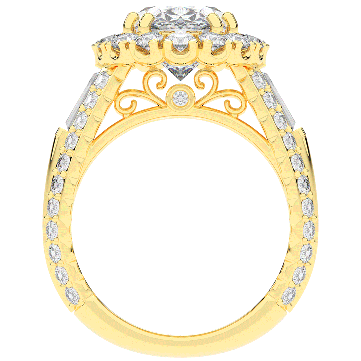 5.75CT.TW OVAL LAB DIAMOND HALO ENGAGEMENT RING - Nazarelle