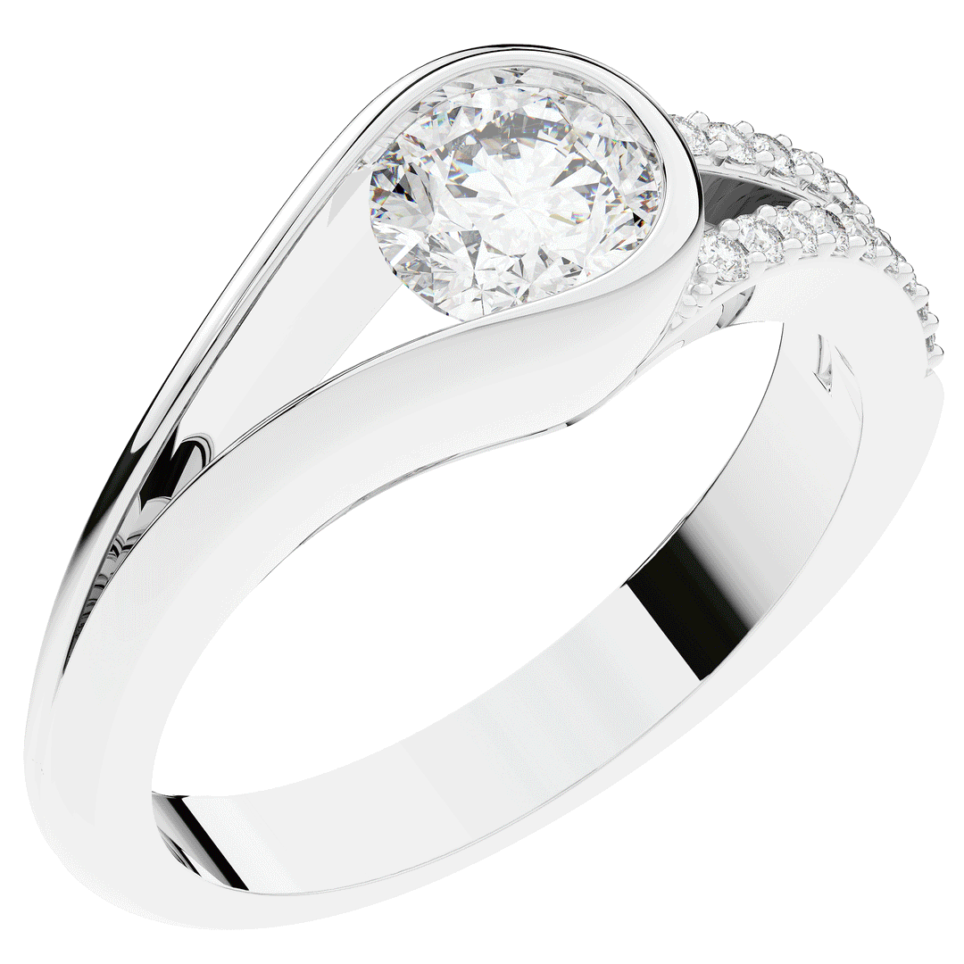 1.10CT.TW ROUND LAB DIAMOND SOLITAIRE ENGAGEMENT RING - Nazarelle