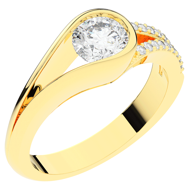 1.10CT.TW ROUND LAB DIAMOND SOLITAIRE ENGAGEMENT RING - Nazarelle