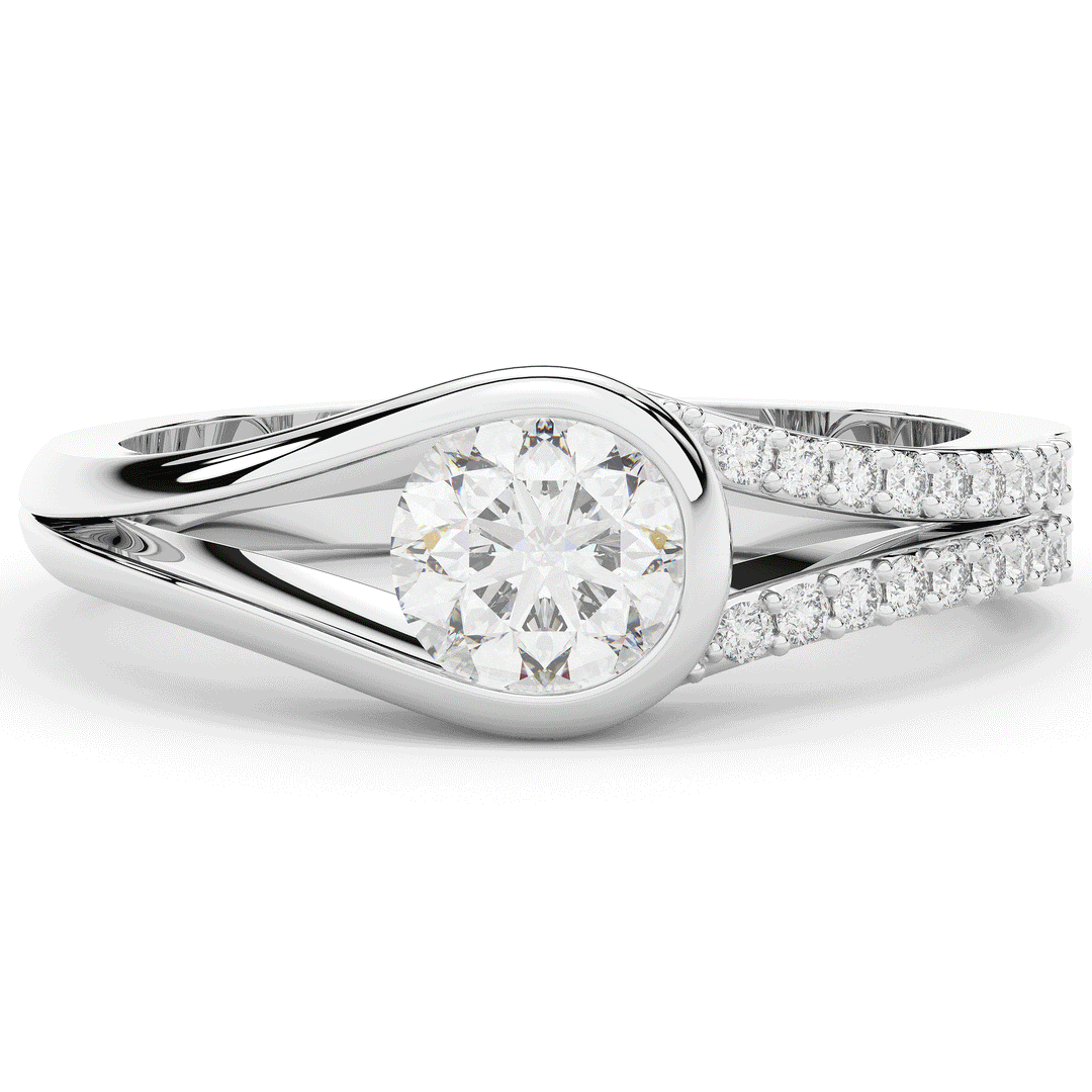1.10CT.TW ROUND LAB DIAMOND SOLITAIRE ENGAGEMENT RING - Nazarelle