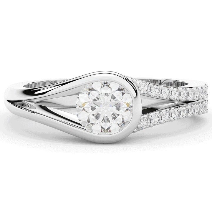 1.10CT.TW ROUND LAB DIAMOND SOLITAIRE ENGAGEMENT RING - Nazarelle