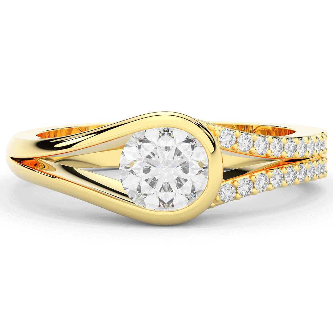 1.10CT.TW ROUND LAB DIAMOND SOLITAIRE ENGAGEMENT RING - Nazarelle