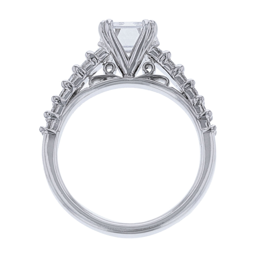 Emerald Cut Accented Diamond Ring
