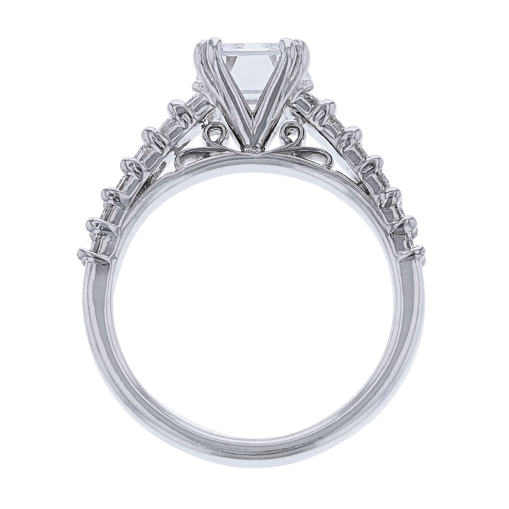 Emerald Cut Accented Diamond Ring