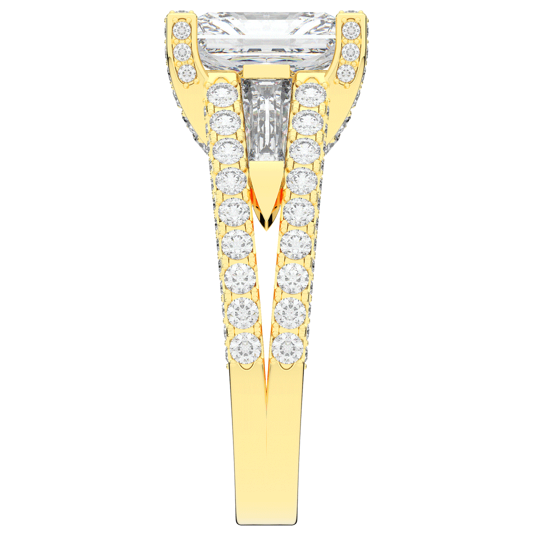 4.60CT.TW RADIANT LAB DIAMOND SPLIT SHANK ENGAGEMENT RING - Nazarelle