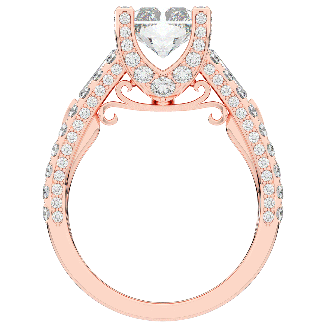 4.60CT.TW RADIANT LAB DIAMOND SPLIT SHANK ENGAGEMENT RING - Nazarelle