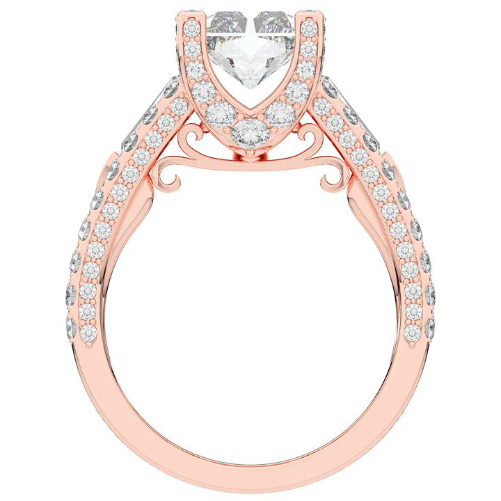 4.60CT.TW RADIANT LAB DIAMOND SPLIT SHANK ENGAGEMENT RING - Nazarelle