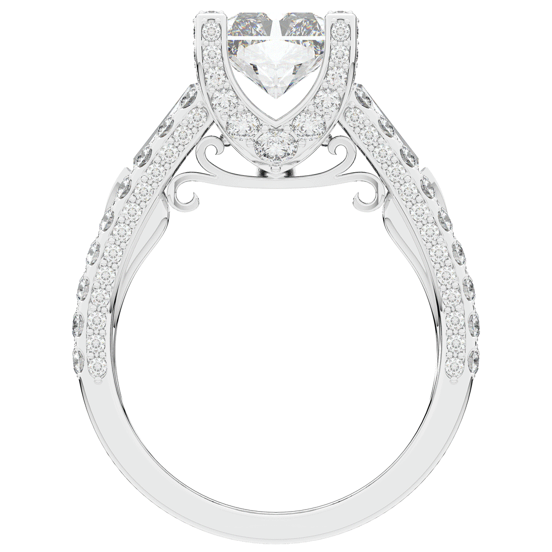 4.60CT.TW RADIANT LAB DIAMOND SPLIT SHANK ENGAGEMENT RING - Nazarelle