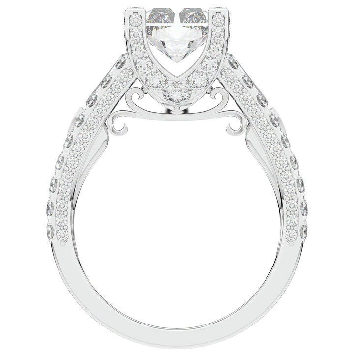 4.60CT.TW RADIANT LAB DIAMOND SPLIT SHANK ENGAGEMENT RING - Nazarelle