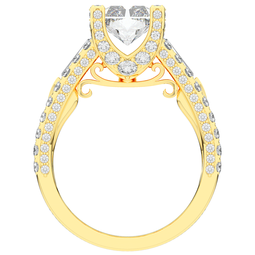 4.60CT.TW RADIANT LAB DIAMOND SPLIT SHANK ENGAGEMENT RING - Nazarelle
