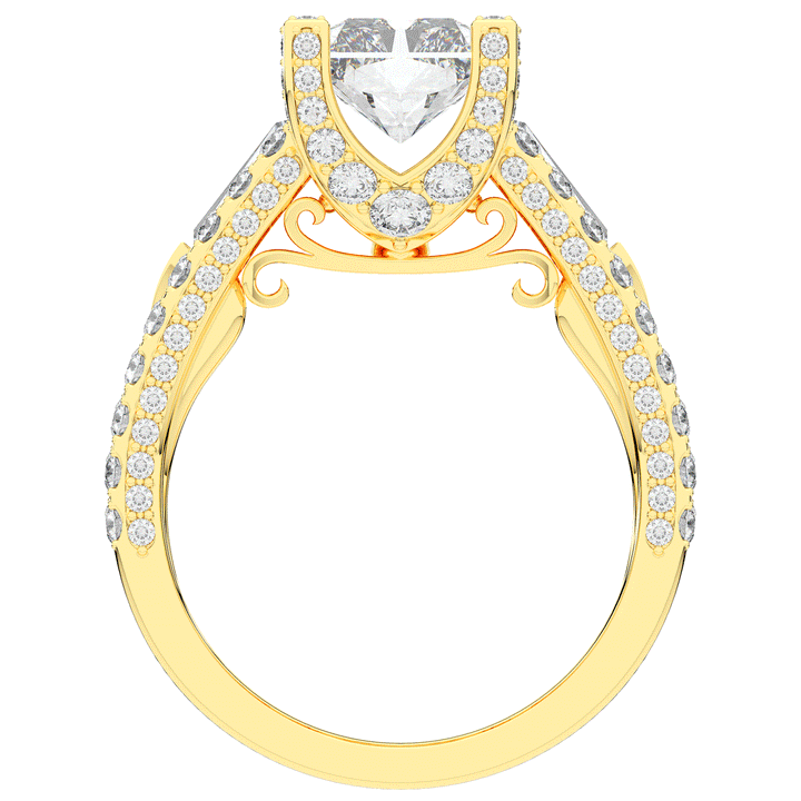 4.60CT.TW RADIANT LAB DIAMOND SPLIT SHANK ENGAGEMENT RING - Nazarelle