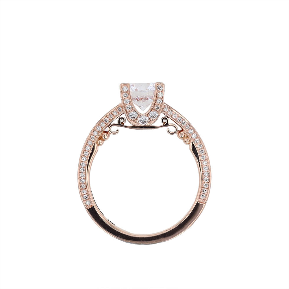 14K Rose Gold Round Diamond Engagement Ring