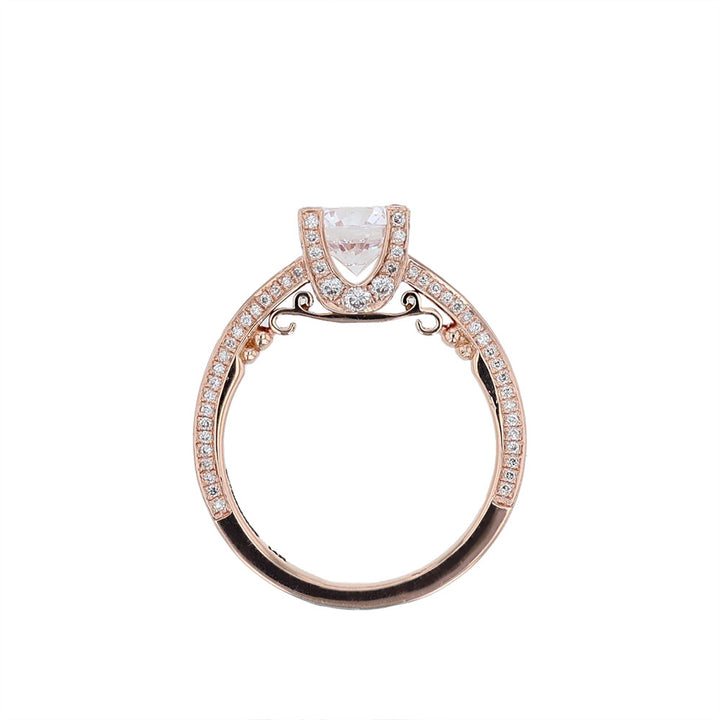 14K Rose Gold Round Diamond Engagement Ring