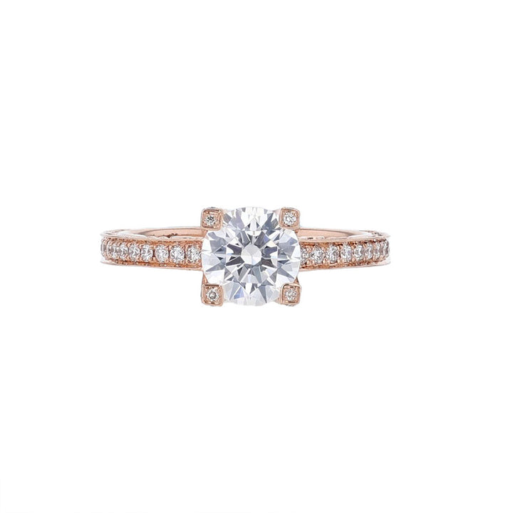 14K Rose Gold Round Diamond Engagement Ring
