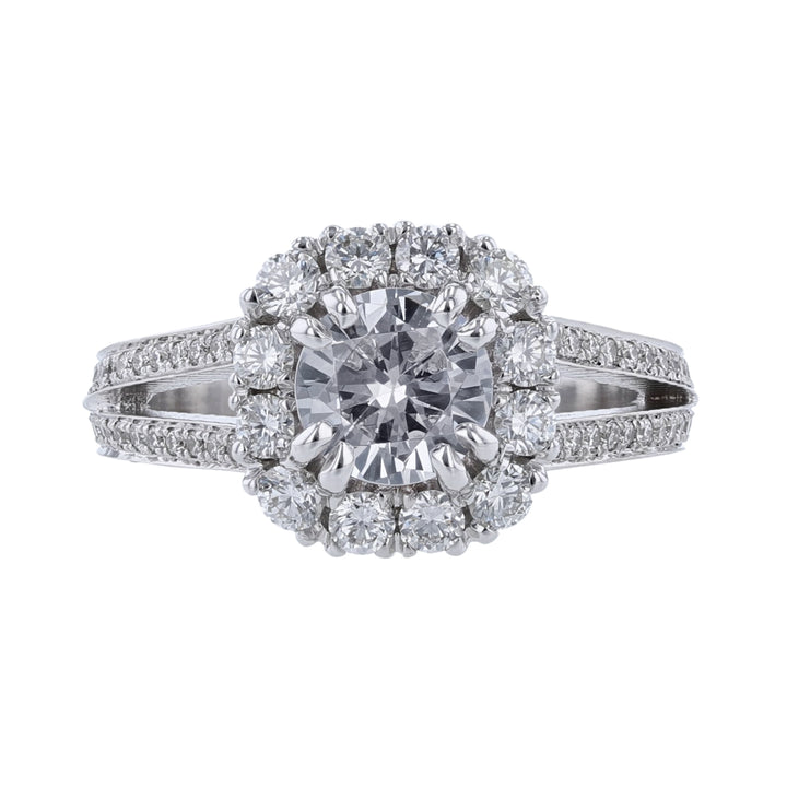 Cushion Shape Split Shank Diamond Ring