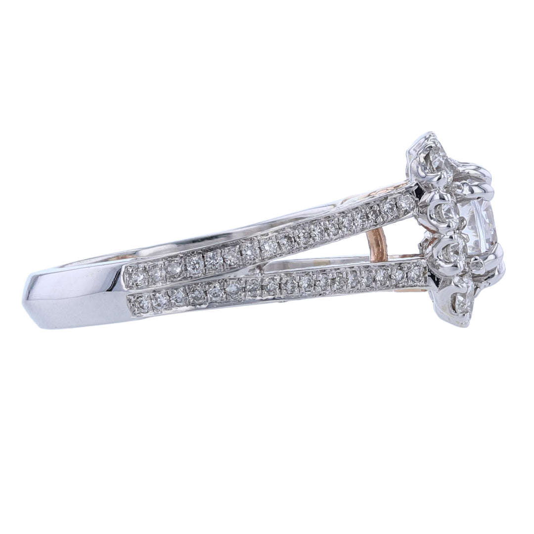 Cushion Shape Split Shank Diamond Ring