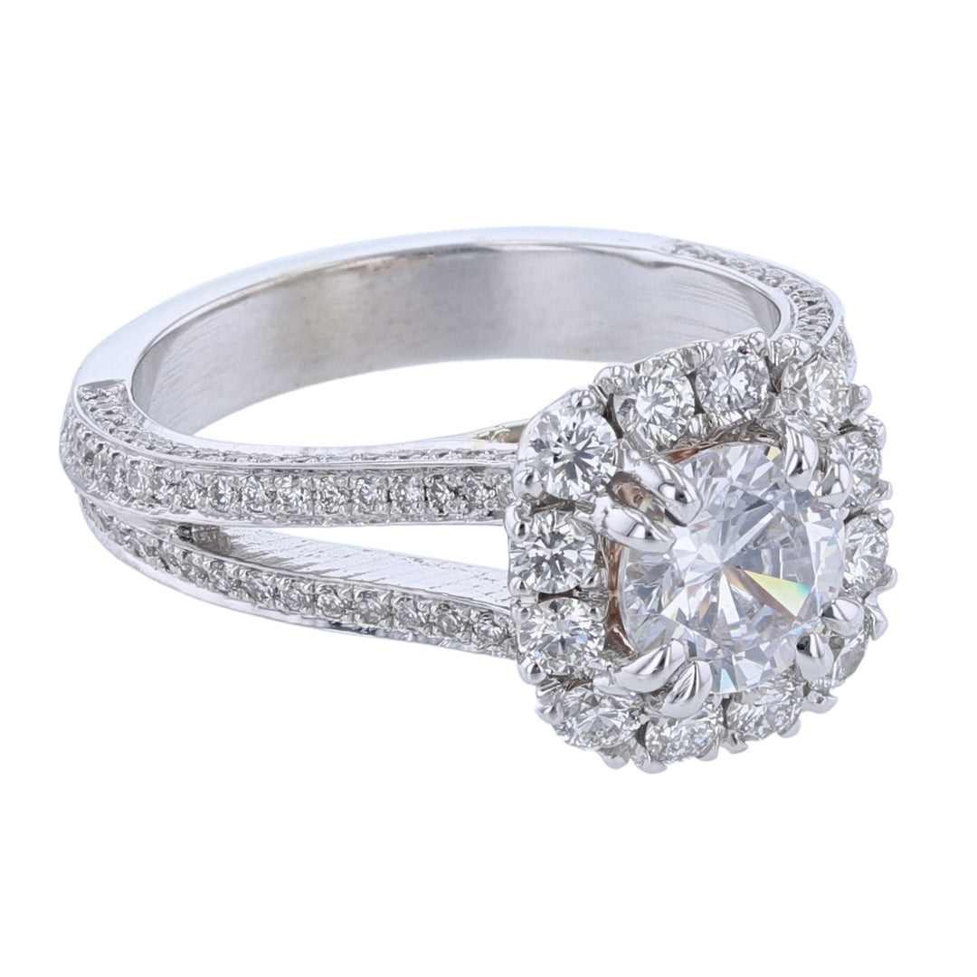 Cushion Shape Split Shank Diamond Ring