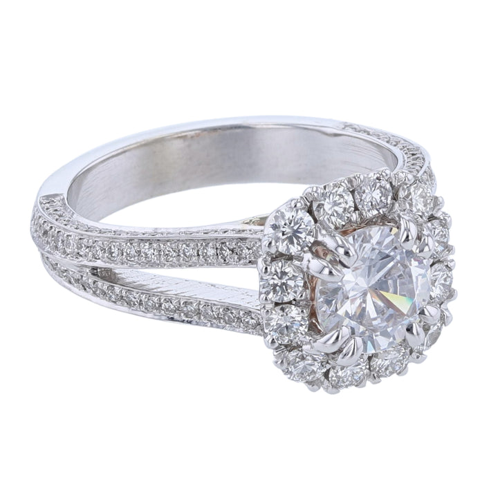 Cushion Shape Split Shank Diamond Ring