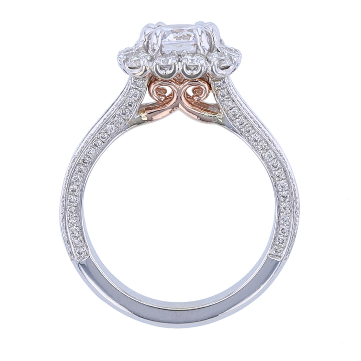 Cushion Shape Split Shank Diamond Ring