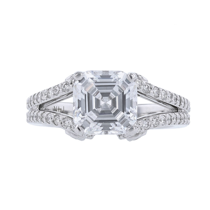 14K Diamond Accented Split Shank Ring