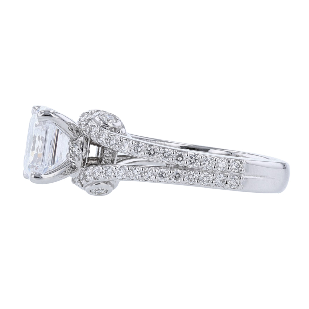 14K Diamond Accented Split Shank Ring