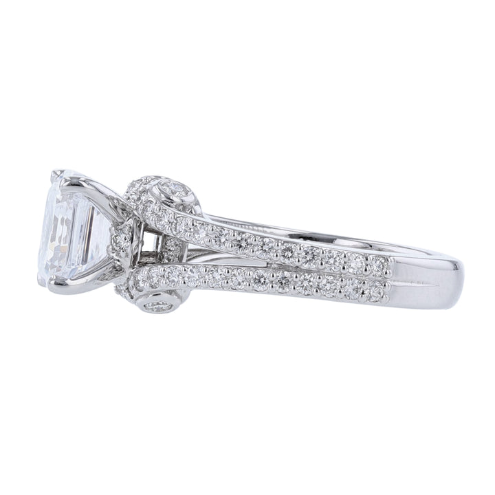 14K Diamond Accented Split Shank Ring