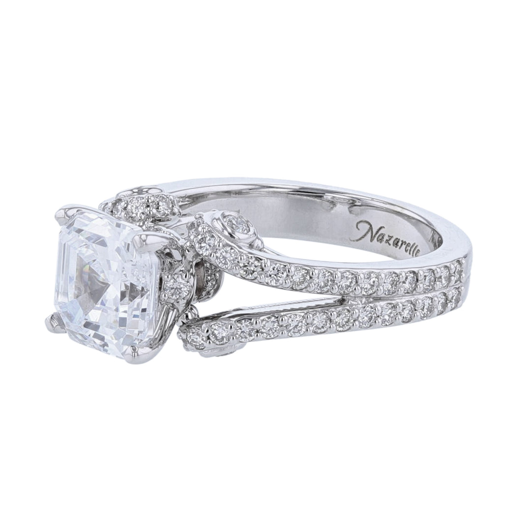 14K Diamond Accented Split Shank Ring