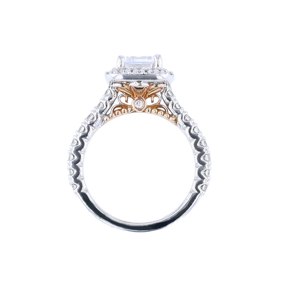 14K White Rose Gold Diamond Twisted Vine Engagement Ring