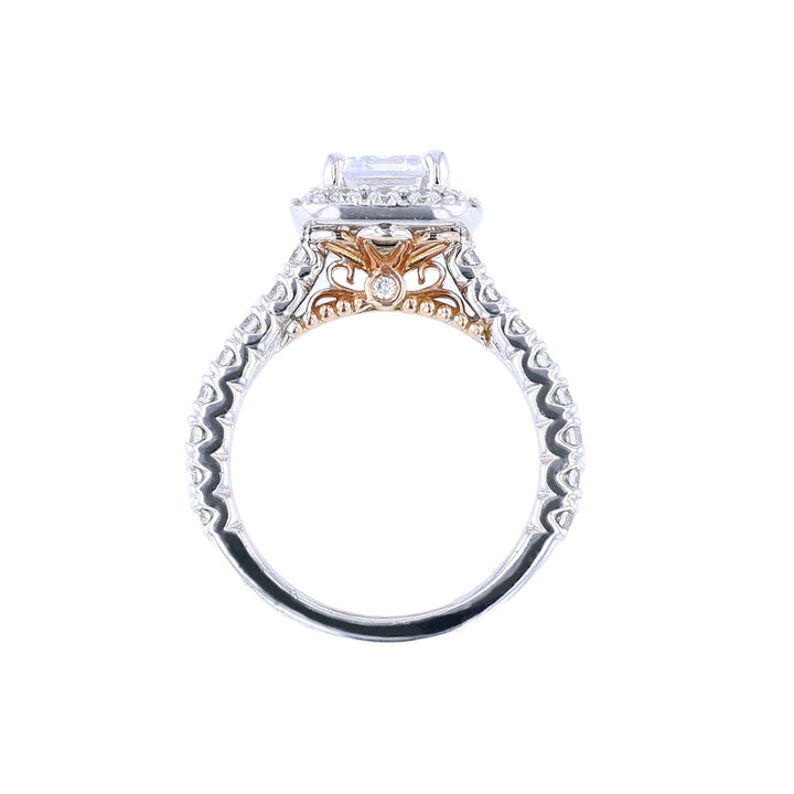 14K White Rose Gold Diamond Twisted Vine Engagement Ring