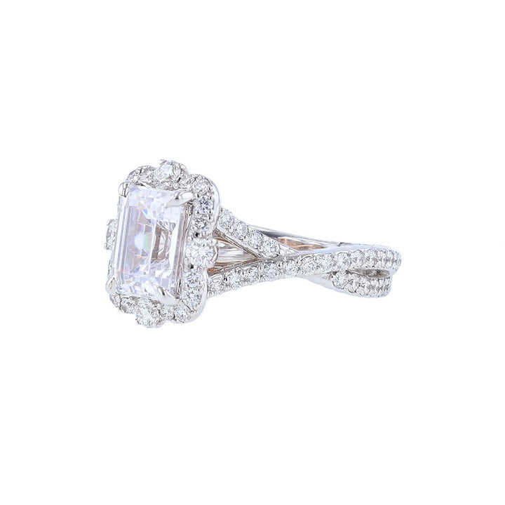 14K White Rose Gold Diamond Twisted Vine Engagement Ring